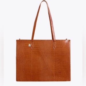 BEIS Work Tote Cognac Croc